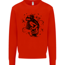 A Frog on a Mushroom Kids Sweatshirt Jumper Bright Red