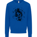 A Frog on a Mushroom Kids Sweatshirt Jumper Royal Blue