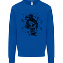 A Frog on a Mushroom Kids Sweatshirt Jumper Royal Blue