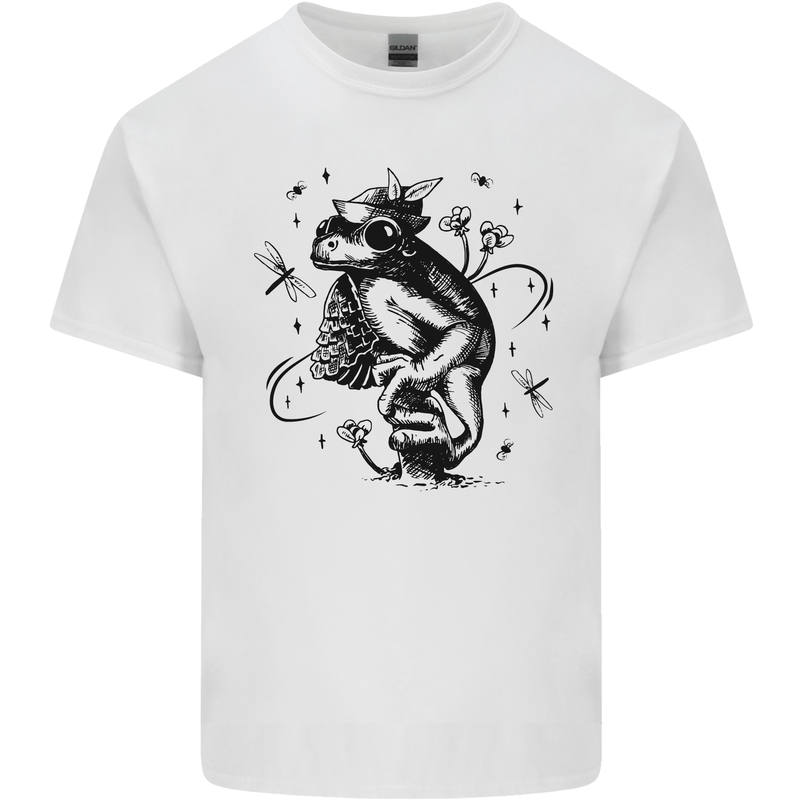 A Frog on a Mushroom Kids T-Shirt Childrens White