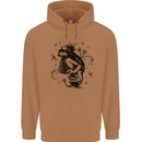 A Frog on a Mushroom Mens 80% Cotton Hoodie Caramel Latte