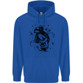 A Frog on a Mushroom Mens 80% Cotton Hoodie Royal Blue