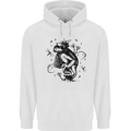 A Frog on a Mushroom Mens 80% Cotton Hoodie White