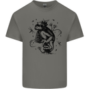 A Frog on a Mushroom Mens Cotton T-Shirt Tee Top Charcoal