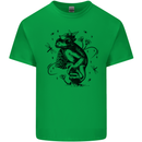 A Frog on a Mushroom Mens Cotton T-Shirt Tee Top Irish Green