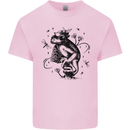 A Frog on a Mushroom Mens Cotton T-Shirt Tee Top Light Pink