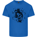 A Frog on a Mushroom Mens Cotton T-Shirt Tee Top Royal Blue