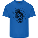 A Frog on a Mushroom Mens Cotton T-Shirt Tee Top Royal Blue