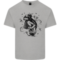 A Frog on a Mushroom Mens Cotton T-Shirt Tee Top Sports Grey
