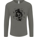 A Frog on a Mushroom Mens Long Sleeve T-Shirt Charcoal
