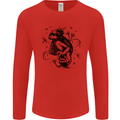 A Frog on a Mushroom Mens Long Sleeve T-Shirt Red