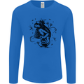 A Frog on a Mushroom Mens Long Sleeve T-Shirt Royal Blue