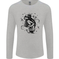 A Frog on a Mushroom Mens Long Sleeve T-Shirt Sports Grey