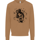 A Frog on a Mushroom Mens Sweatshirt Jumper Caramel Latte