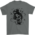 A Frog on a Mushroom Mens T-Shirt Cotton Gildan Charcoal