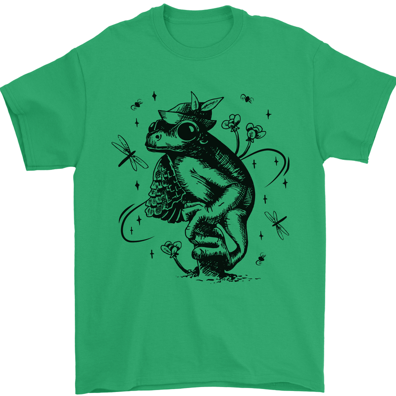 A Frog on a Mushroom Mens T-Shirt Cotton Gildan Irish Green