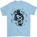 A Frog on a Mushroom Mens T-Shirt Cotton Gildan Light Blue
