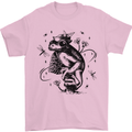 A Frog on a Mushroom Mens T-Shirt Cotton Gildan Light Pink