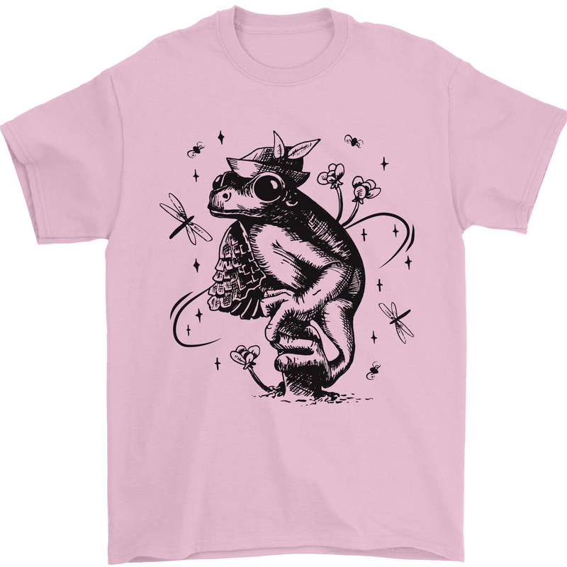 A Frog on a Mushroom Mens T-Shirt Cotton Gildan Light Pink