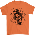 A Frog on a Mushroom Mens T-Shirt Cotton Gildan Orange