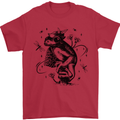 A Frog on a Mushroom Mens T-Shirt Cotton Gildan Red