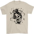 A Frog on a Mushroom Mens T-Shirt Cotton Gildan Sand