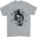 A Frog on a Mushroom Mens T-Shirt Cotton Gildan Sports Grey