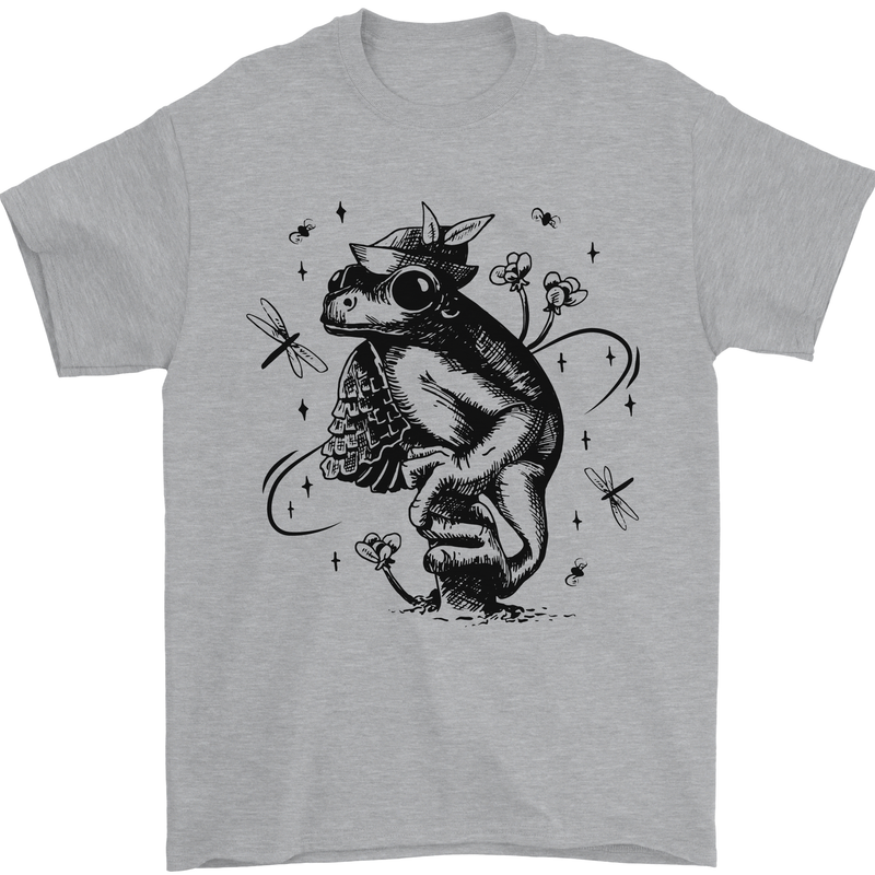 A Frog on a Mushroom Mens T-Shirt Cotton Gildan Sports Grey