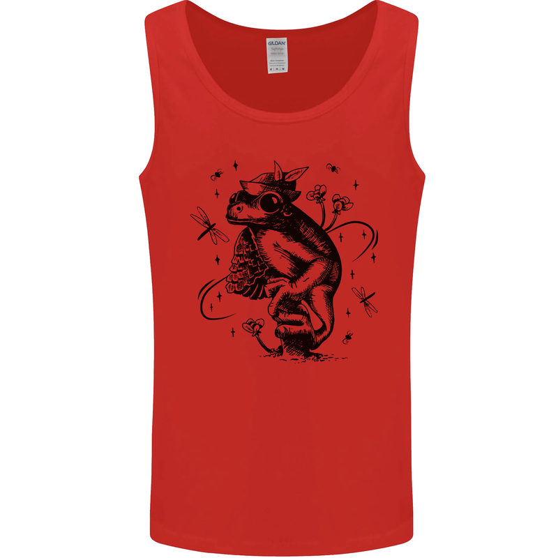 A Frog on a Mushroom Mens Vest Tank Top Red