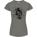 A Frog on a Mushroom Womens Petite Cut T-Shirt Charcoal