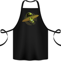 A Funny Alien Stuck in a UFO Flying Saucer Cotton Apron 100% Organic Black