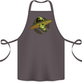 A Funny Alien Stuck in a UFO Flying Saucer Cotton Apron 100% Organic Dark Grey