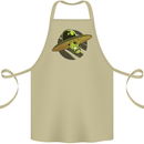 A Funny Alien Stuck in a UFO Flying Saucer Cotton Apron 100% Organic Khaki
