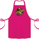 A Funny Alien Stuck in a UFO Flying Saucer Cotton Apron 100% Organic Pink