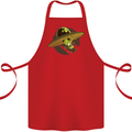 A Funny Alien Stuck in a UFO Flying Saucer Cotton Apron 100% Organic Red
