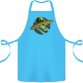 A Funny Alien Stuck in a UFO Flying Saucer Cotton Apron 100% Organic Turquoise