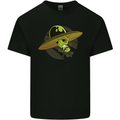 A Funny Alien Stuck in a UFO Flying Saucer Kids T-Shirt Childrens Black
