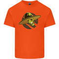 A Funny Alien Stuck in a UFO Flying Saucer Kids T-Shirt Childrens Orange