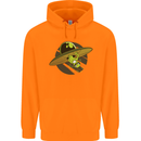 A Funny Alien Stuck in a UFO Flying Saucer Mens 80% Cotton Hoodie Orange