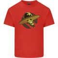A Funny Alien Stuck in a UFO Flying Saucer Mens Cotton T-Shirt Tee Top Red