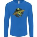 A Funny Alien Stuck in a UFO Flying Saucer Mens Long Sleeve T-Shirt Royal Blue