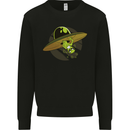 A Funny Alien Stuck in a UFO Flying Saucer Mens Sweatshirt Jumper Black
