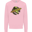 A Funny Alien Stuck in a UFO Flying Saucer Mens Sweatshirt Jumper Light Pink