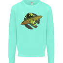 A Funny Alien Stuck in a UFO Flying Saucer Mens Sweatshirt Jumper Peppermint