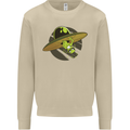 A Funny Alien Stuck in a UFO Flying Saucer Mens Sweatshirt Jumper Sand
