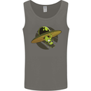 A Funny Alien Stuck in a UFO Flying Saucer Mens Vest Tank Top Charcoal