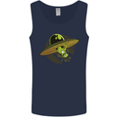 A Funny Alien Stuck in a UFO Flying Saucer Mens Vest Tank Top Navy Blue
