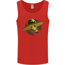 A Funny Alien Stuck in a UFO Flying Saucer Mens Vest Tank Top Red