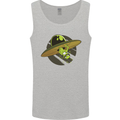 A Funny Alien Stuck in a UFO Flying Saucer Mens Vest Tank Top Sports Grey
