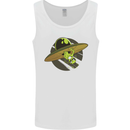 A Funny Alien Stuck in a UFO Flying Saucer Mens Vest Tank Top White